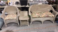 Three piece wicker set, it is white but it needs