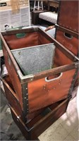 Wood framed storage box with the galvanized metal
