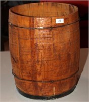 Wooden nail keg.  13" top diameter; height 15.5"