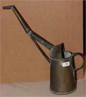 Hand made tin oil can; Overall height 16.875"