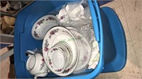 Tub lot of silver rose China made in Japan, looks
