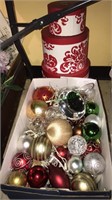 Box lot of Christmas ornaments and a Christmas