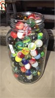 Quart jar full of marbles, (793)