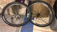 Bontrager 23 inch bicycle wheels front and back,
