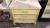 Three drawer French provincial chest, 30 x 30 x