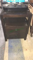 Two drawer end table with the shelf below the top