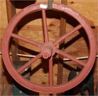 Wdn wheelbarrow wheel 22" dia, rim 1.5" w/axle 15"