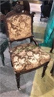 Victorian side chair with original upholstery and