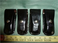 4pc Leather Single Mag / Knife Belt Pouch