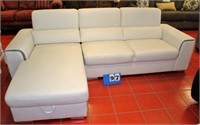 Leather Sectional W/Storage Chaise