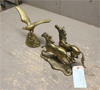 Brass Horse Statue & Brass Eagle Statue