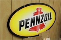 1980's Pennzoil 2-Sided Sign, Approx 32"x18"