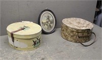 (2) Hat Boxes & (1) Picture