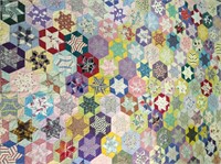 Handsewn Quilt, Multicolor Rolling Star