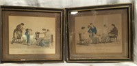 Pair Of Colored French Engravings