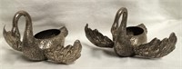 Pair Of 800 Silver Swan Dishes