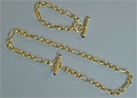 14K VERSATILE CABLE LINK NECKLACE & BRACELET SET