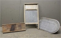 Wash Board, Double Boiler Lid & Grater