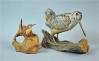 (2) CARVED BIRDS INCLUDING ONE BY HOMER LAWRENCE