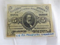 US 5 CENT FRACTIONAL CURRENCY ACT OF MARCH 3,