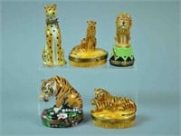 (5) LIMOGES BOXES - CAT THEMED