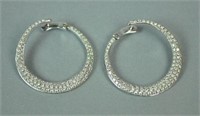 PAIR OF DIAMOND HOOP EARRINGS, 2.00CTW