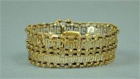 18K FANCY WIDE LINK BRACELET