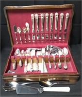 Rogers Bros. Silver Plate Flatware In Fitted Case