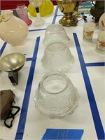 3 Clear Delaware Glass Lamp Shades