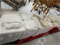 Vintage Linens And Lace Work Table Cloths As Shown
