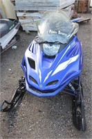 Blue Yamaha "Mountain Max" Snowmobile