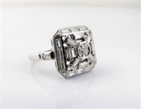 Lady's Platinum Art Deco Diamond Ring