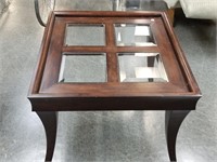 BEVELED GLASS END TABLE