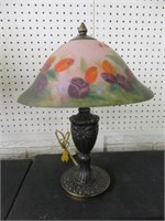 REVERSE PAINTED PARLOR LAMP 17"T