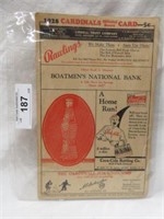 1928 CARDINALS PROFESSIONAL BASEBALL SCORE