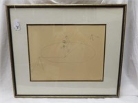 FRAMED MODERN ART LITHOGRAPH SIGNED CALDER 1932