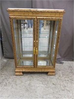 ORNATE MARBLE TOP ITALIAN DISPLAY CABINET WITH