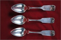 Theodore Evans 3 coin silver spoons