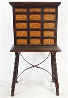 19th cent. Inlaid Vargueno Cabinet on stand