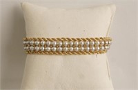 14 kt Gold Bracelet w pearls