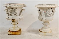 Pair Antique cast iron Italian planters