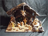 Vintage Nativity Scene and Manger from Italy
