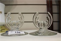PAIR OF CRYSTAL CANDLESTICKS