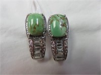STERLING AND GREEN TURQUOISE EARRINGS