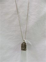 STERLING SILVER PILL BOX ON STERLING CHAIN 13"