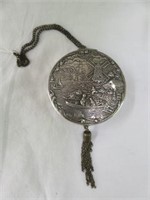 VICTORIAN STYLE SILVER PLATE COMPACT 2.5"