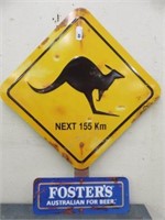 METAL FOSTERS AUSTRALIAN FOR BEER SIGN 35"T X