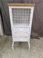 PRIMITIVE STYLE METAL PAINTED CABINET 39"T X 15.5"