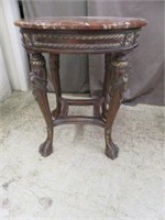HIGHLY SCULPTED CLAW FOOTED MARBLE TOP FRENCH