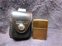 Zippo USA Copper Steel Lighter w/ Leather Case